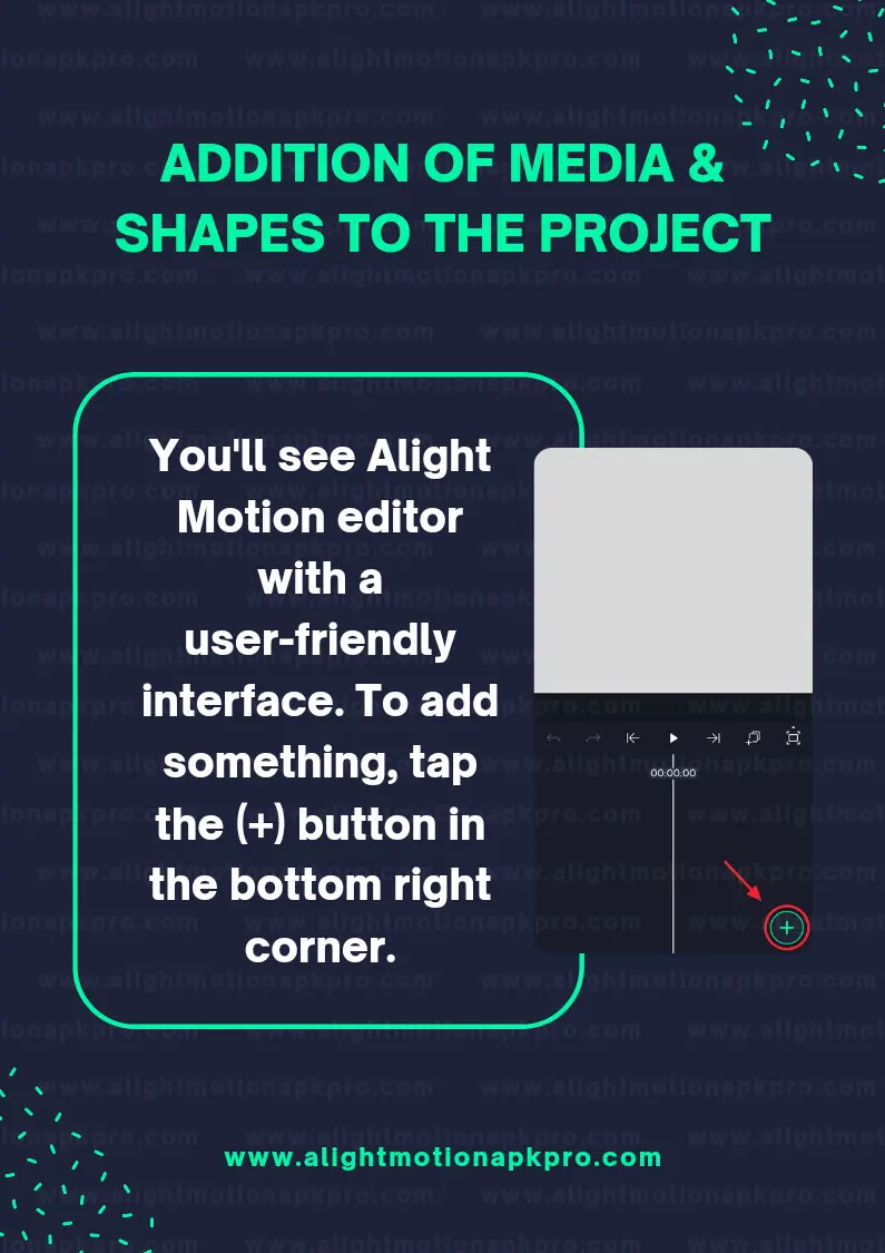 How to use the Alight Motion app Step 3 Addition of Media & Shapes to the Project